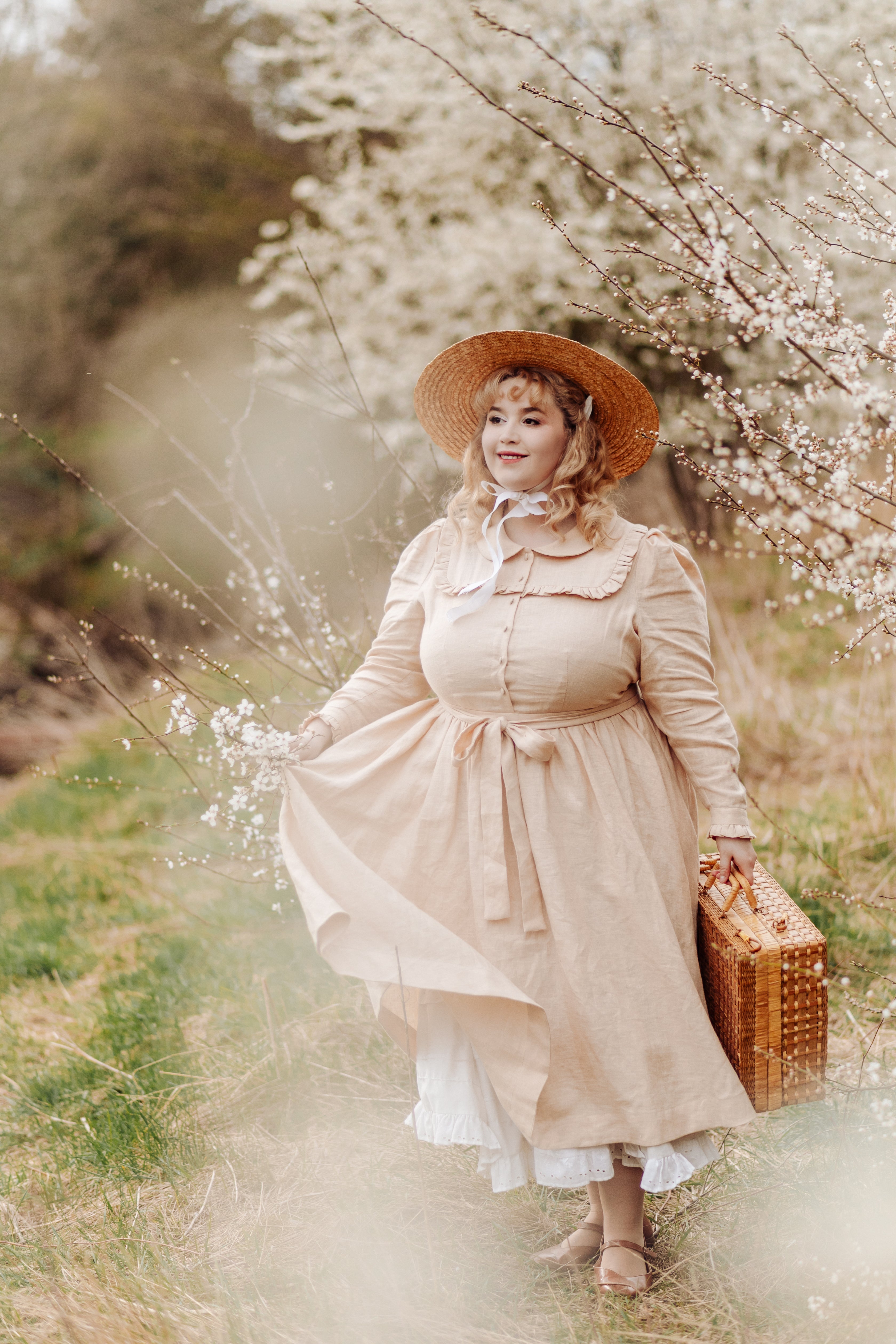 Amy linen Dress with long sleeves – LittleWomenAtelier