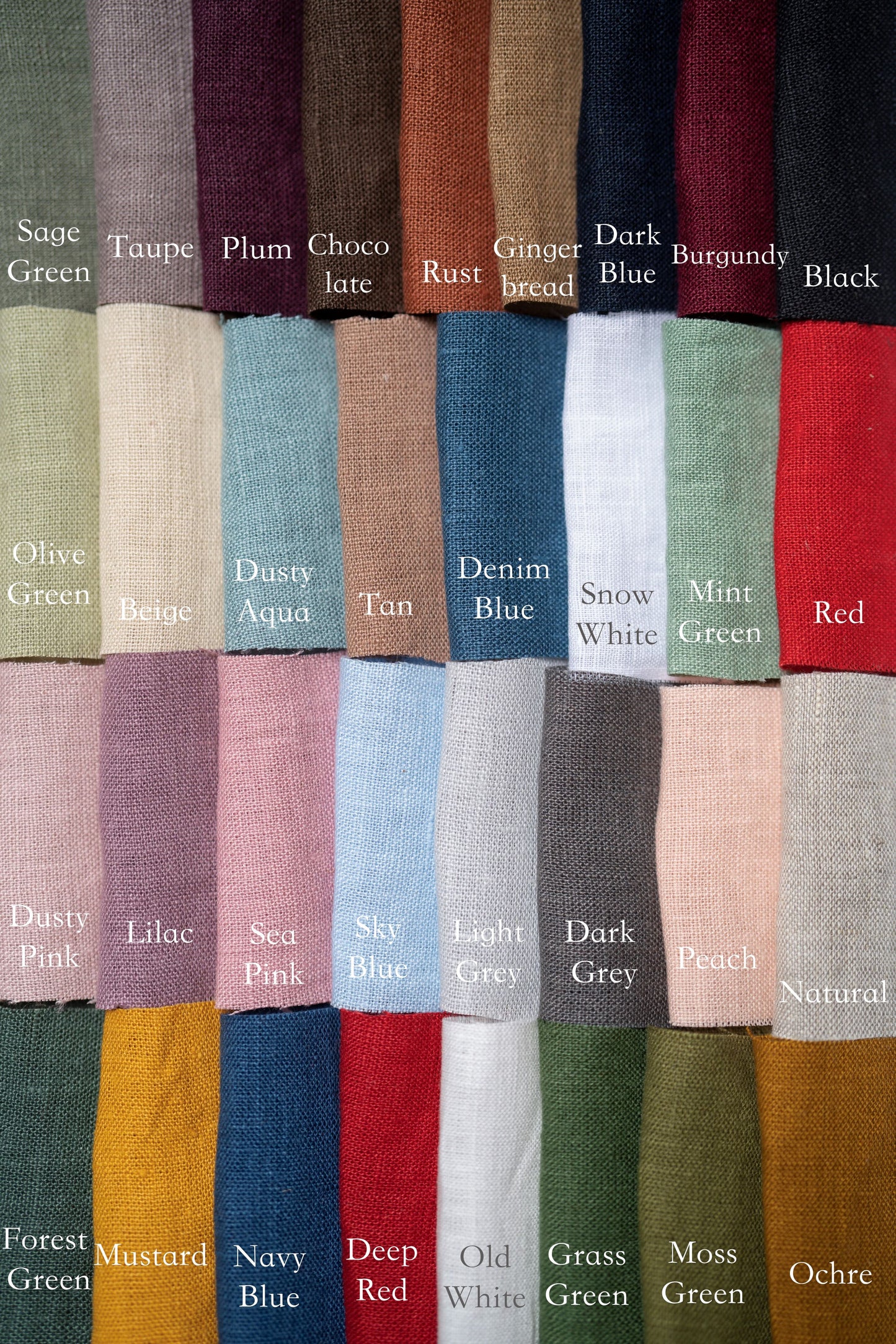 Linen fabrics color sample kit