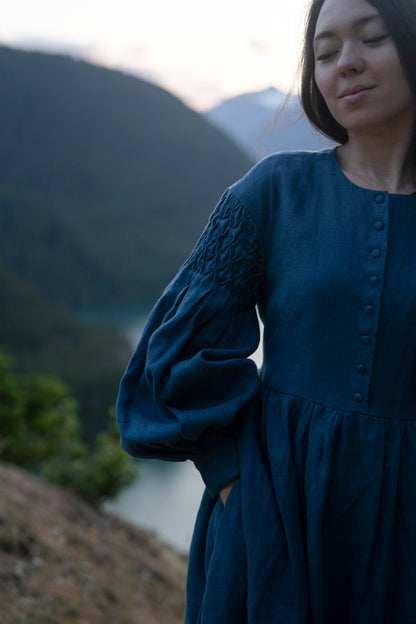 Robe oversize à manches longues Beth'23 | Robe en lin