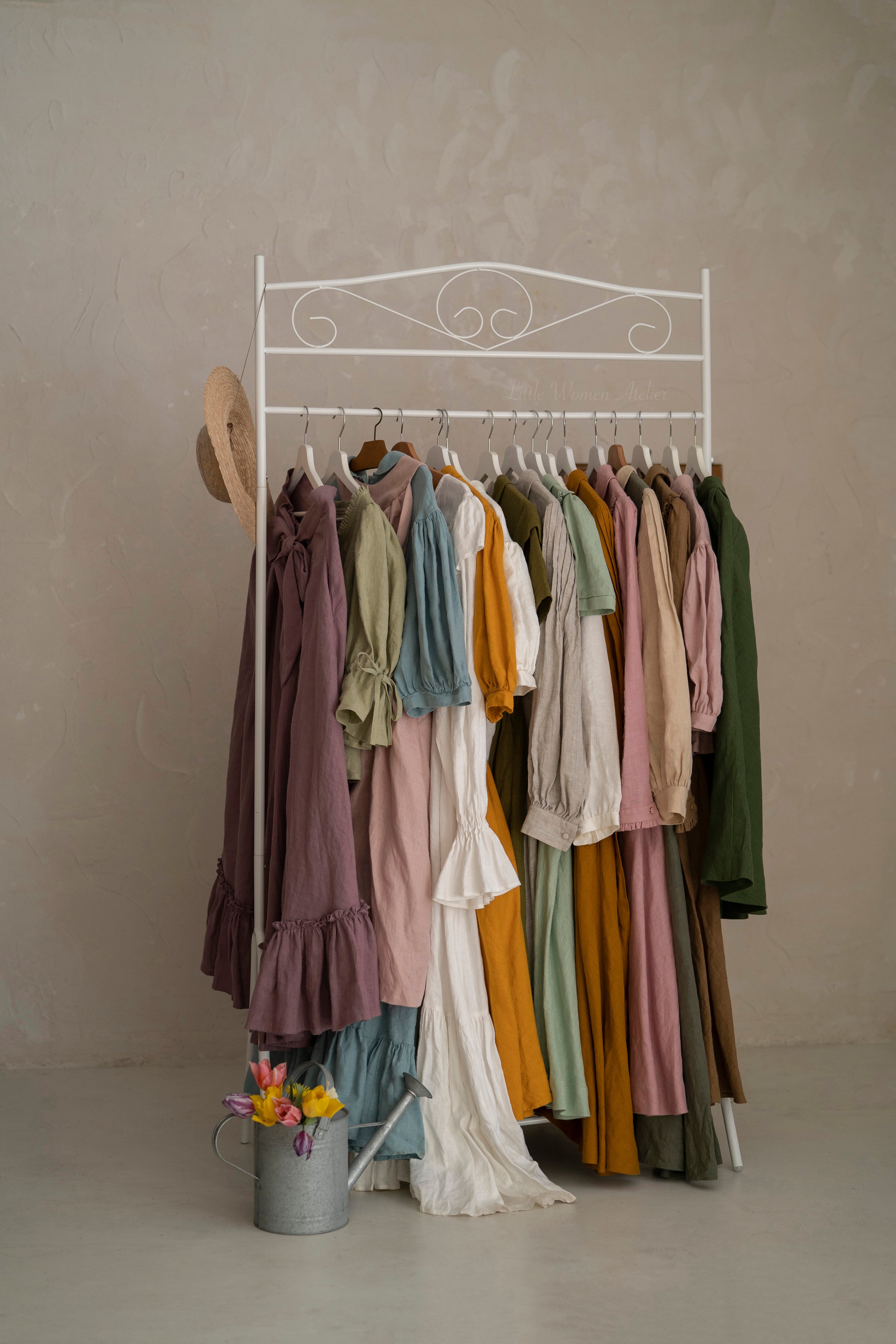 Linen dresses, skirts, pinafores, vests by Little Women Atelier