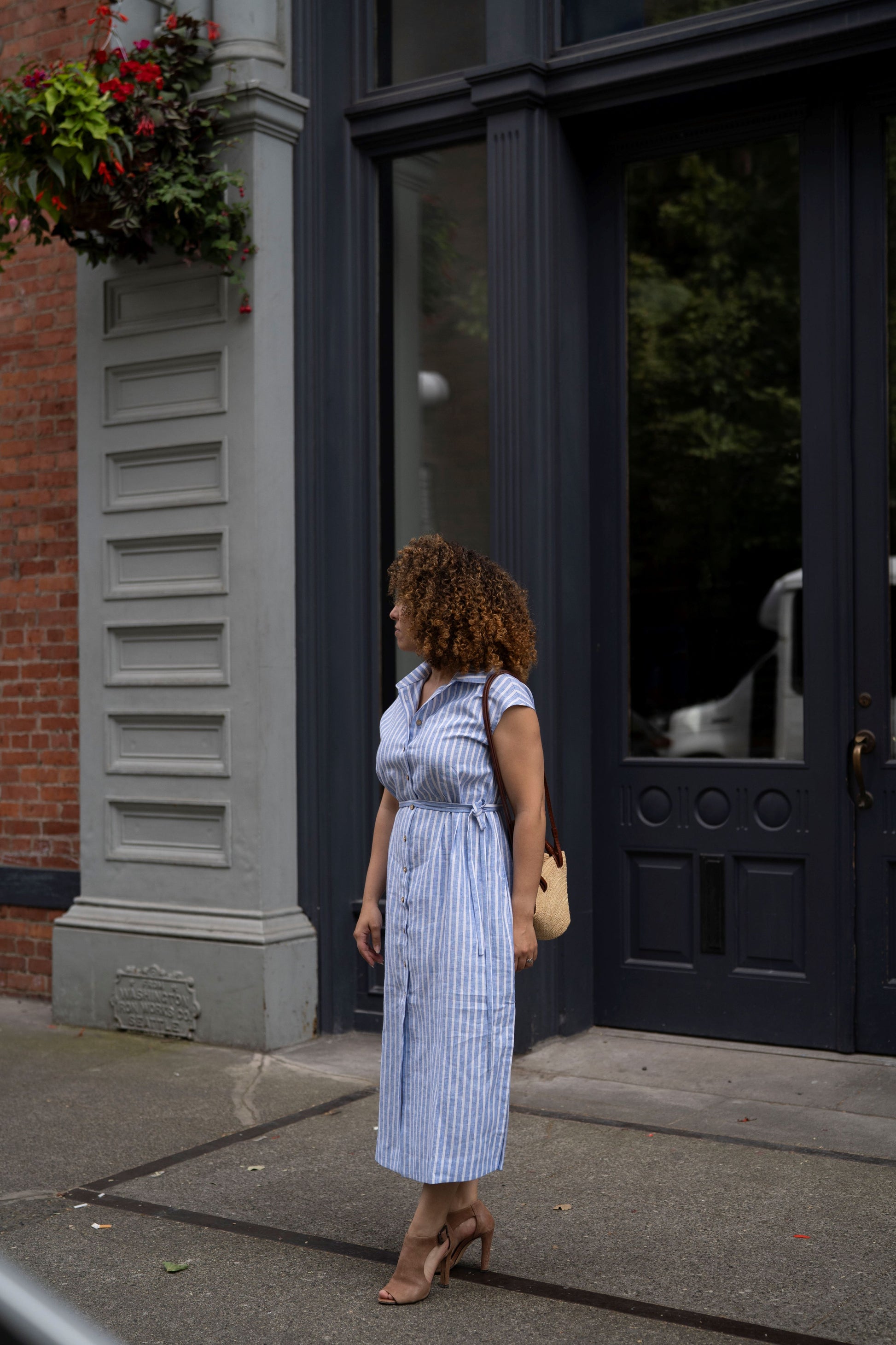 Striped Linen Dress | Ready to ship LittleWomenAtelier Striped Linen Dress | Ready to ship LittleWomenAtelier