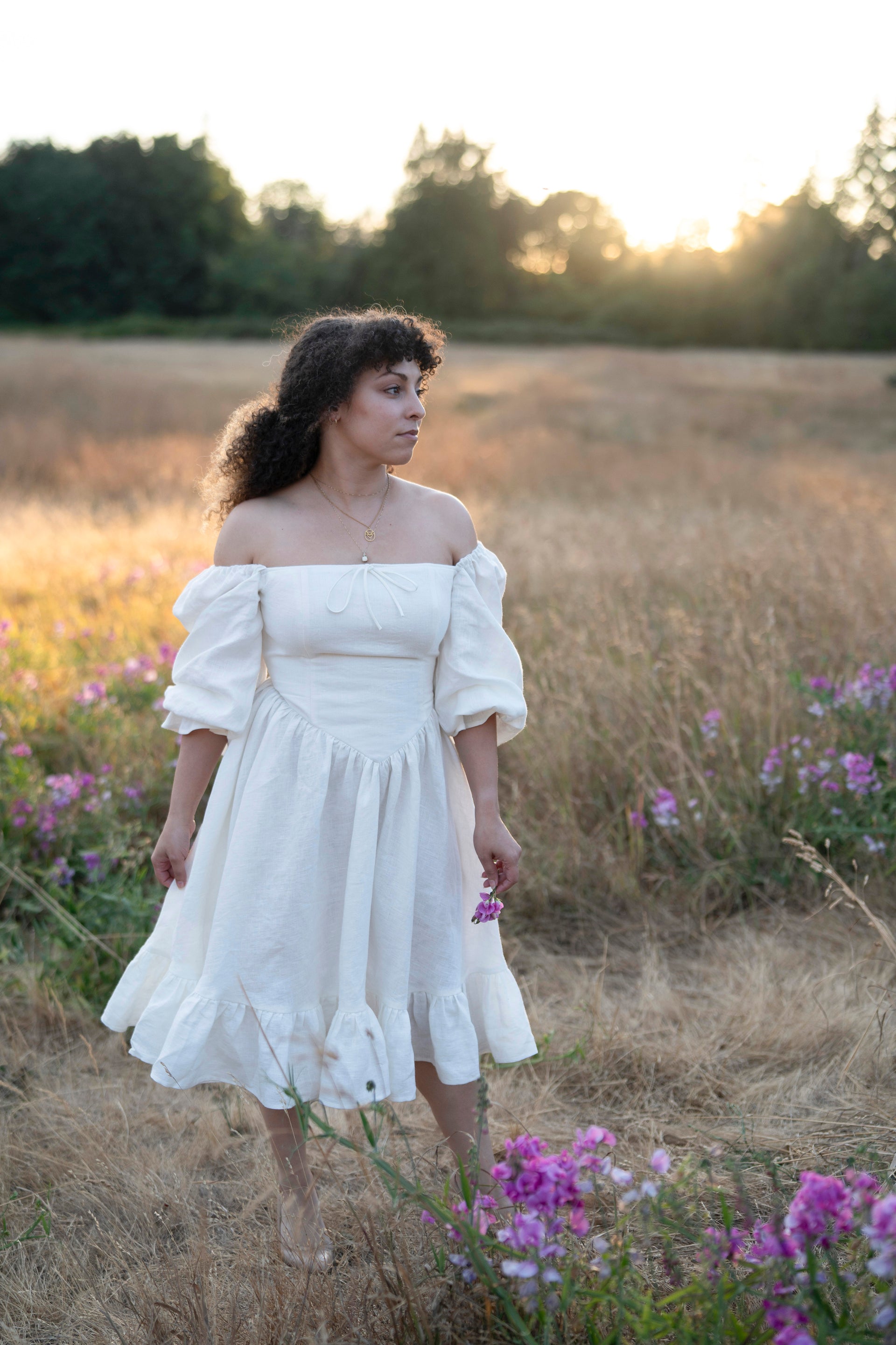 August night linen dress