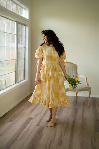 Pollyanna Dress in Yellow Gingham