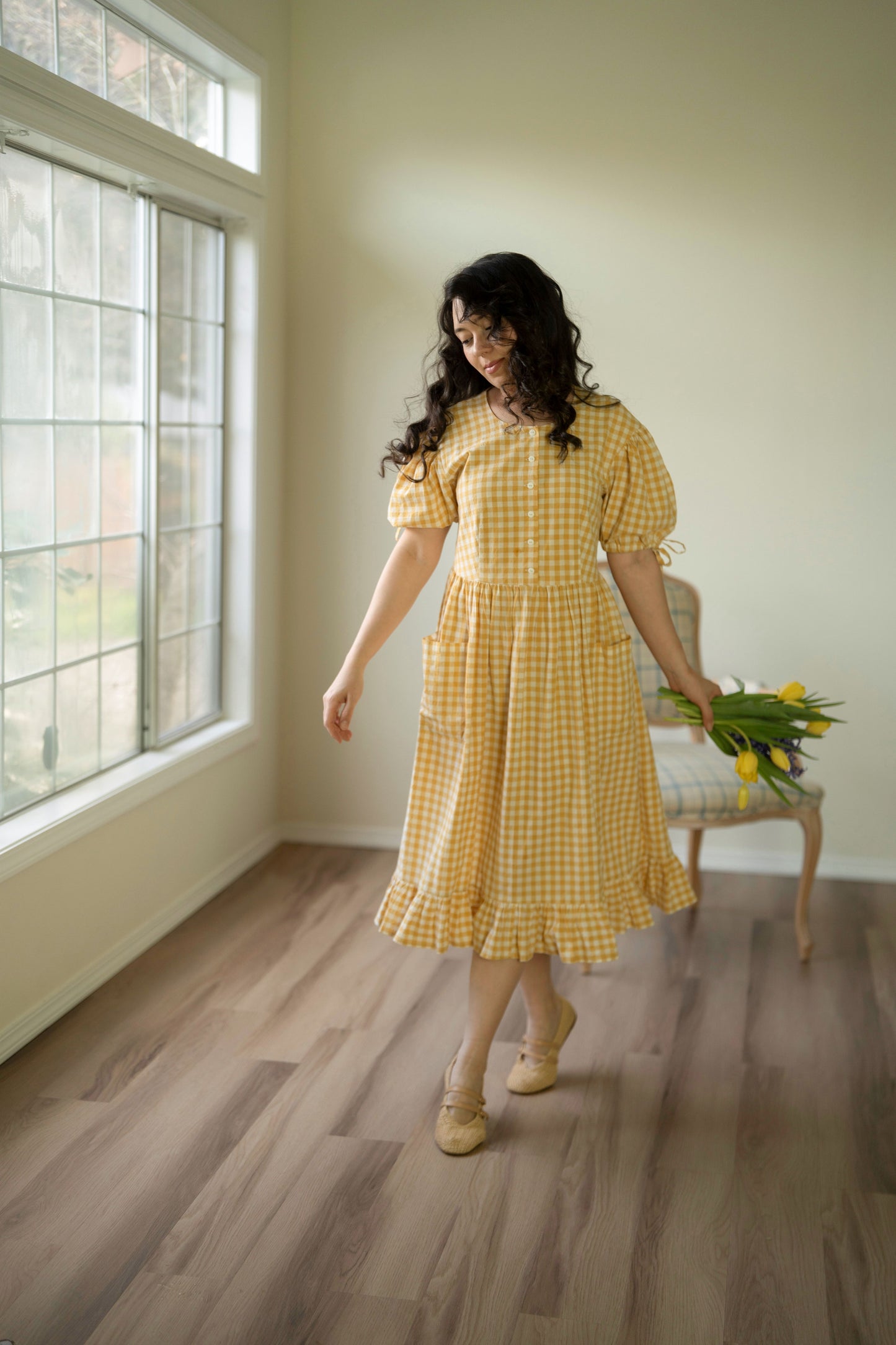Pollyanna Dress in Yellow Gingham