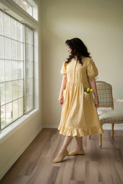 Pollyanna Dress in Yellow Gingham