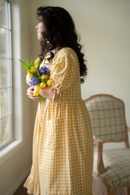 Pollyanna Dress in Yellow Gingham