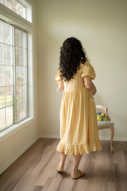 Pollyanna Dress in Yellow Gingham