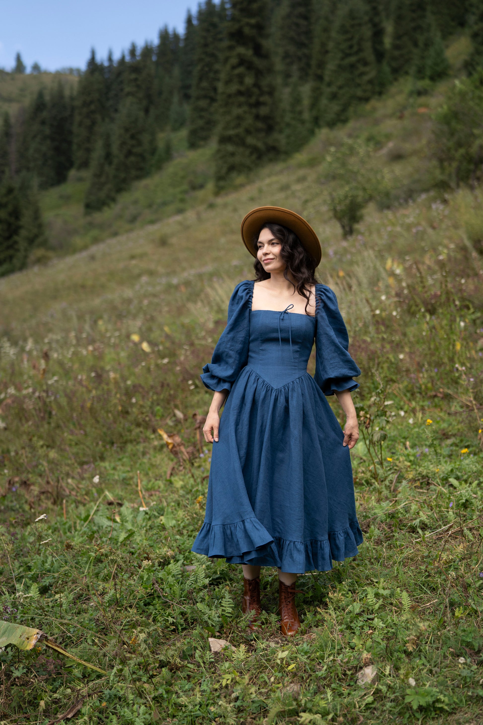 August night linen dress LittleWomenAtelier August night linen dress LittleWomenAtelier