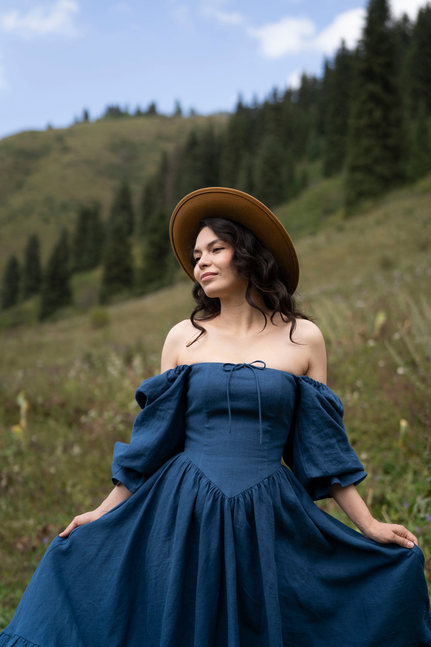 August Night linen dress