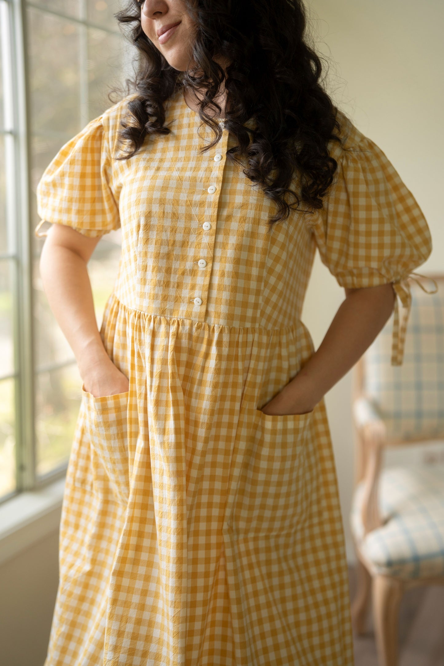 Pollyanna Dress in Yellow Gingham