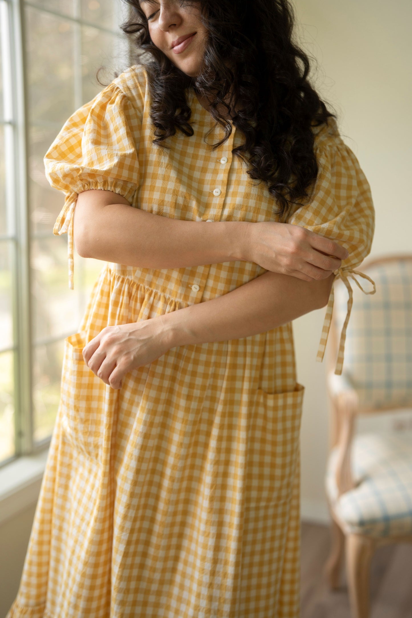 Pollyanna Dress in Yellow Gingham