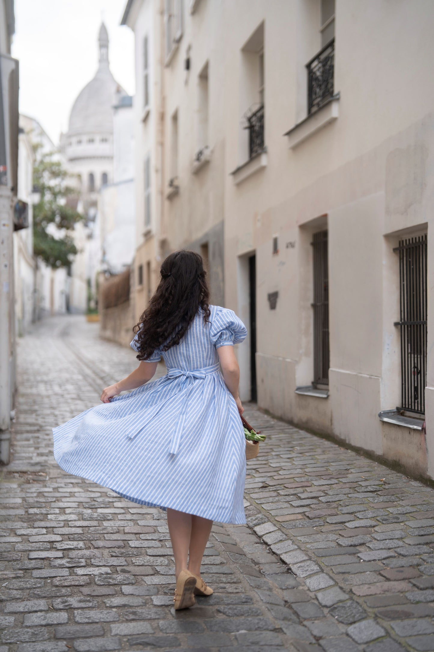 Striped Cottagecore Dress | Linen dress