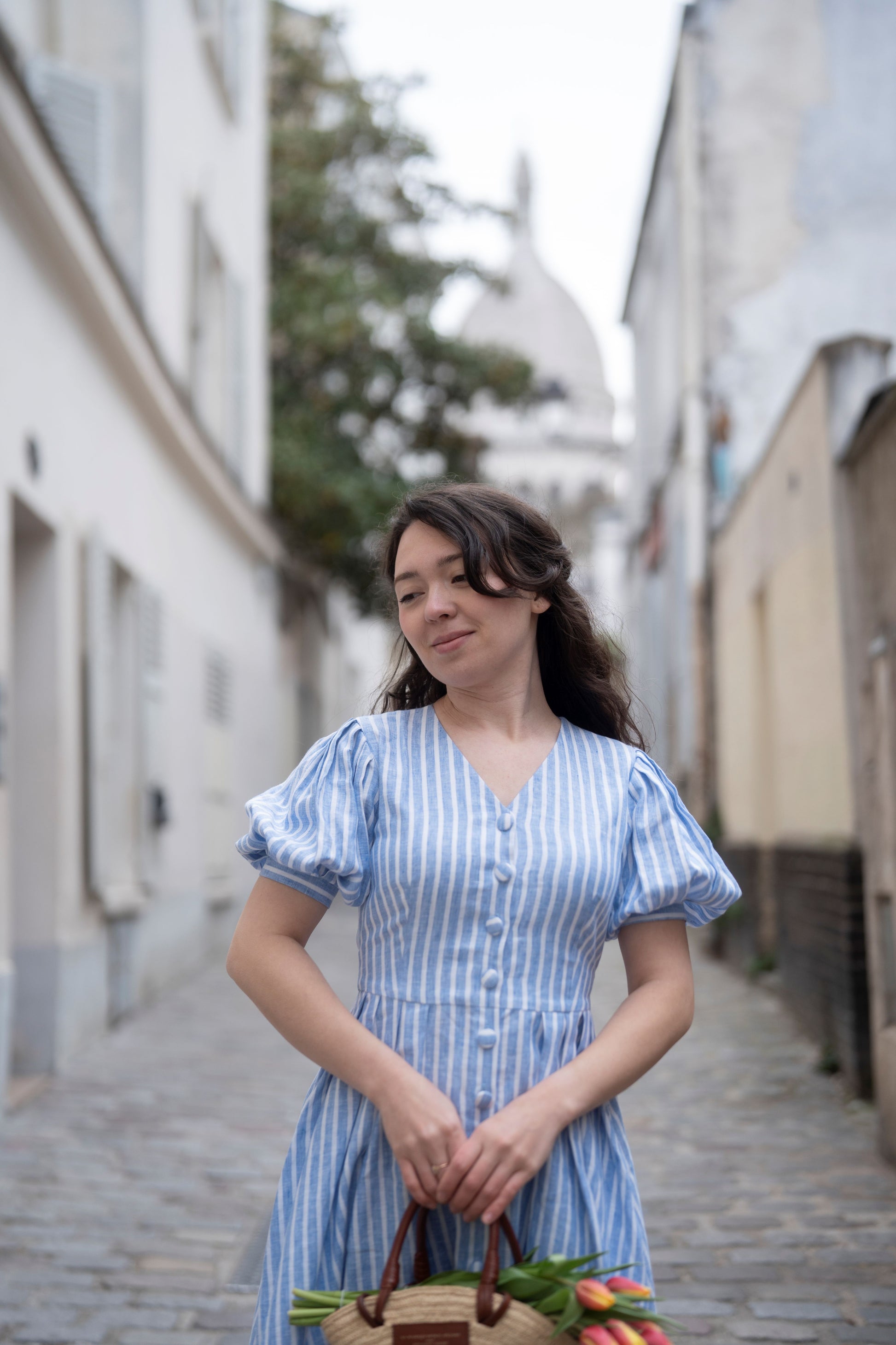 Striped Cottagecore Dress | Linen Dress Striped Cottagecore Dress | Linen Dress