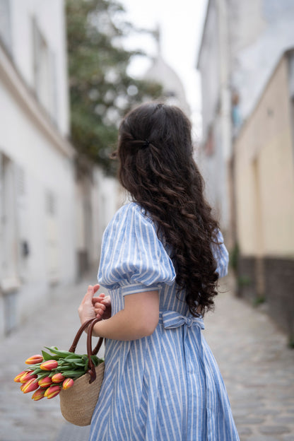 Striped Cottagecore Dress | Linen dress