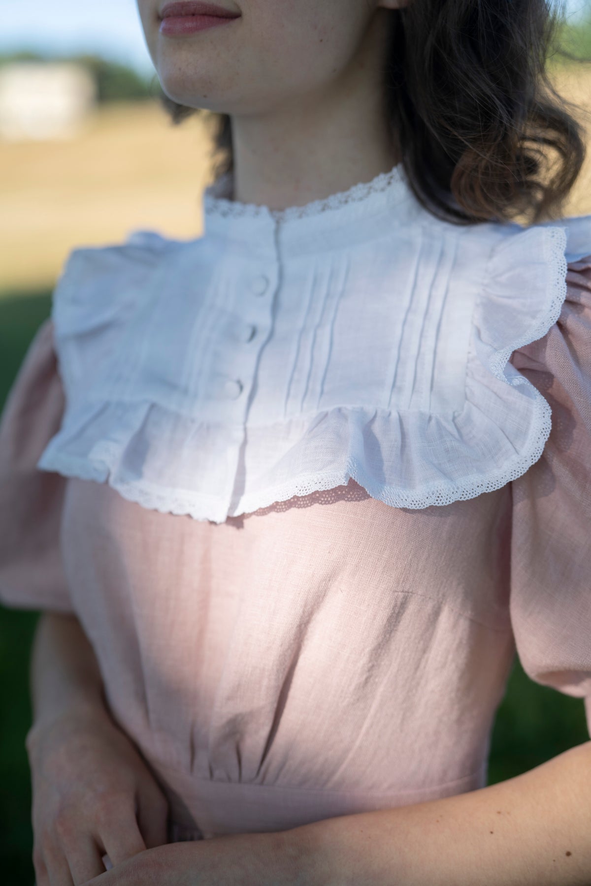 Romantic linen Collar with Ruffles and Lace Trim – LittleWomenAtelier