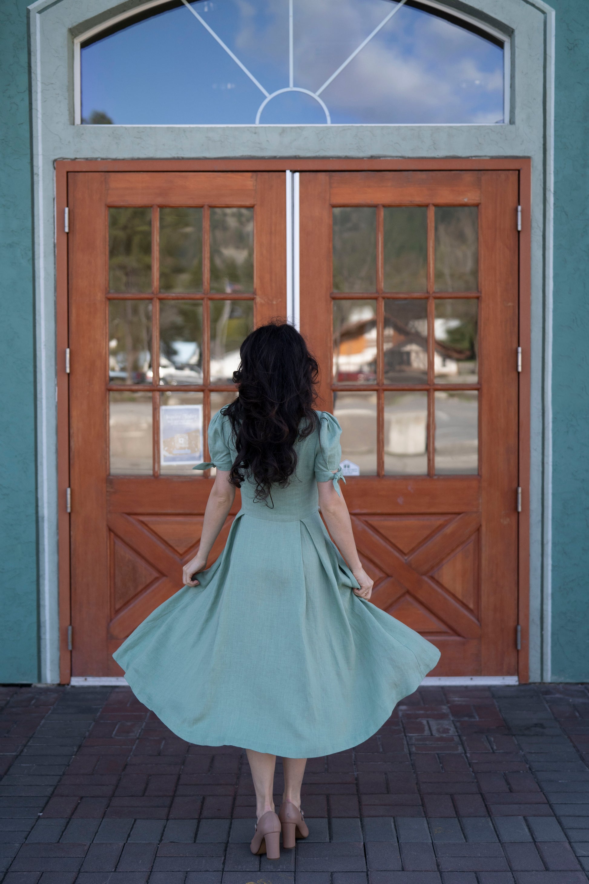 Cherry Orchard linen Dress LittleWomenAtelier Cherry Orchard linen Dress LittleWomenAtelier