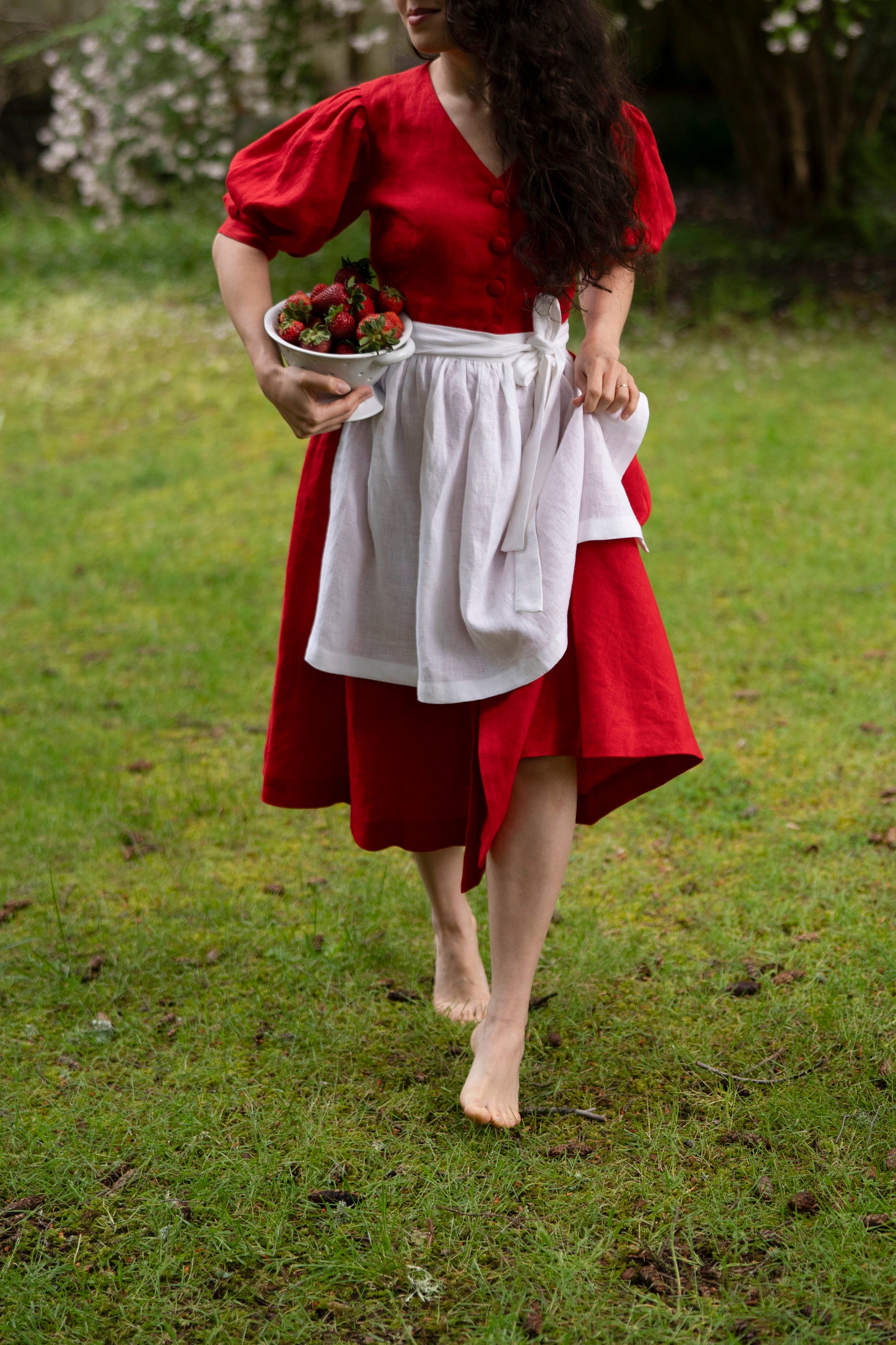 short apron dress Short Linen Button Down Pinafore Dress Old Linen Mill