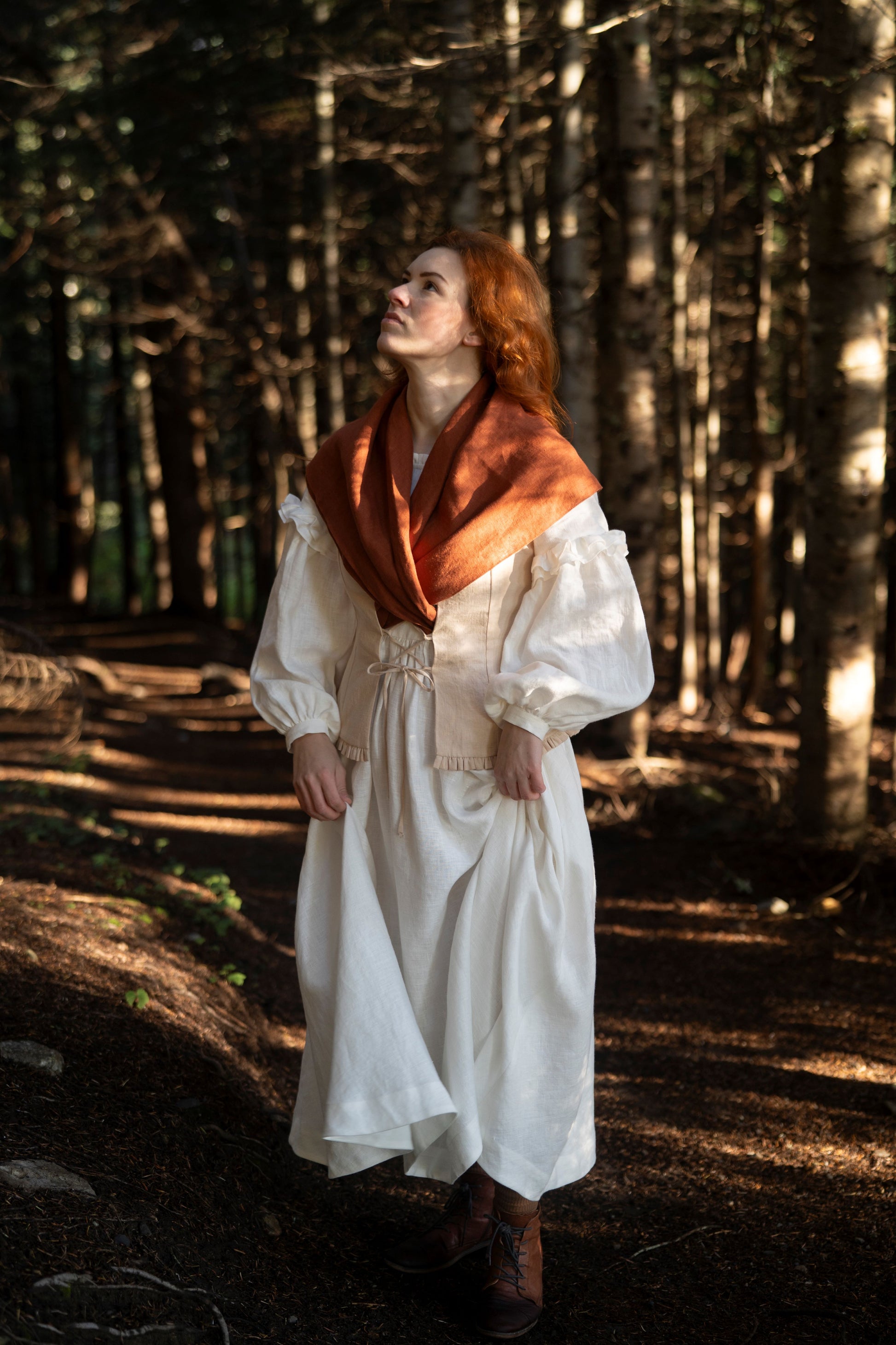 linen dress with scarf Joseph Ribkoff Linen Blend Scarf Print A-Line Dress Style 262908