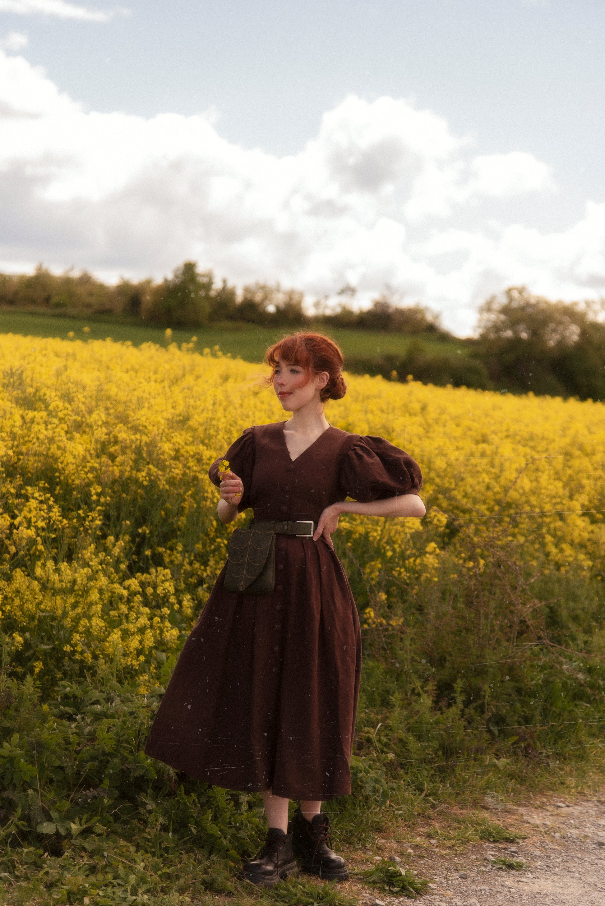 cottagecore yellow dress Cream Yellow Vintage Dress