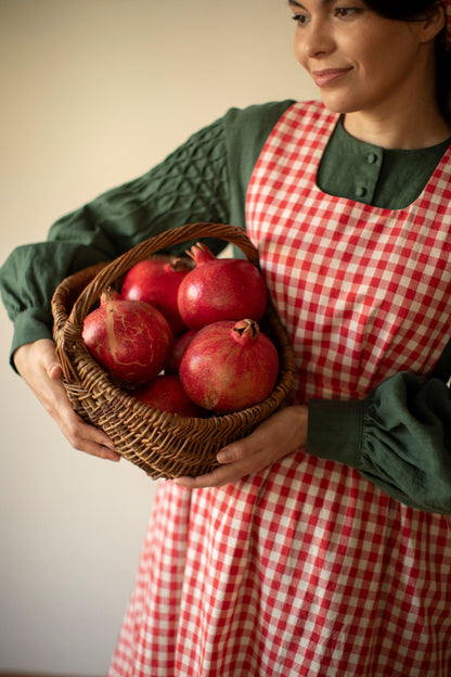 Beth Pinafore in Red Plaid