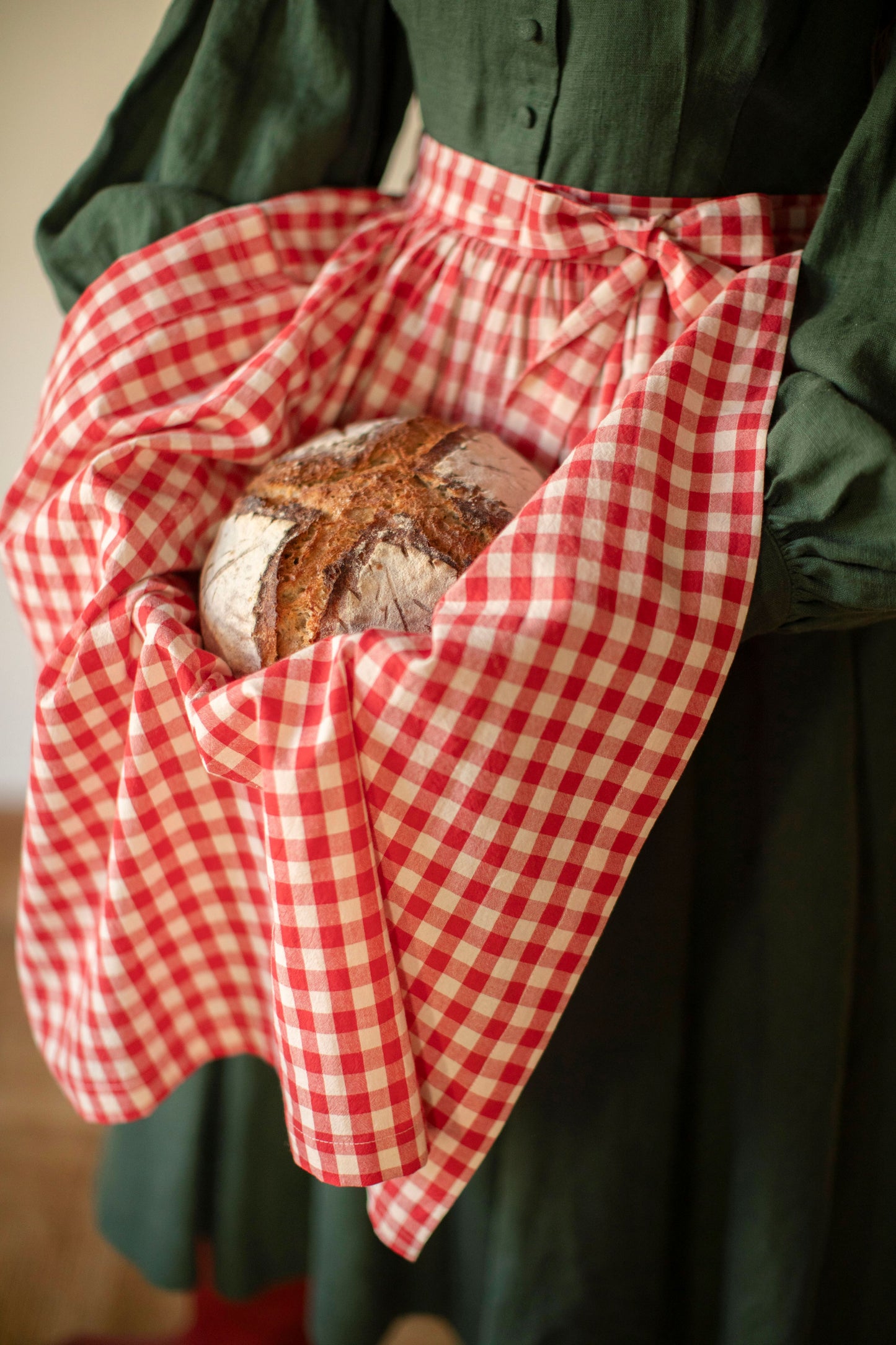 Half Apron in Red Plaid