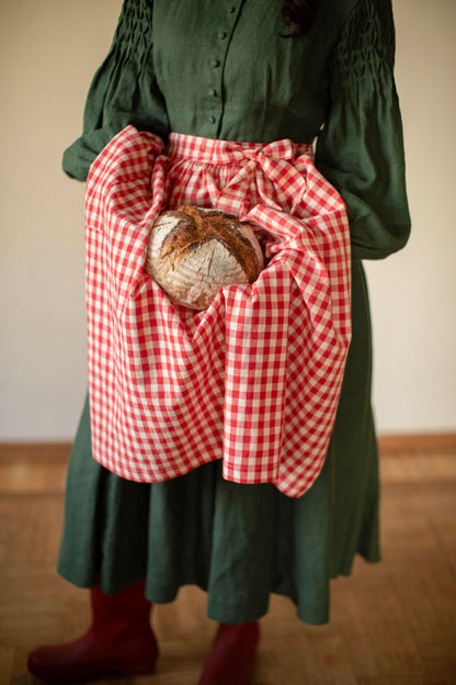 Half Apron in Red Plaid