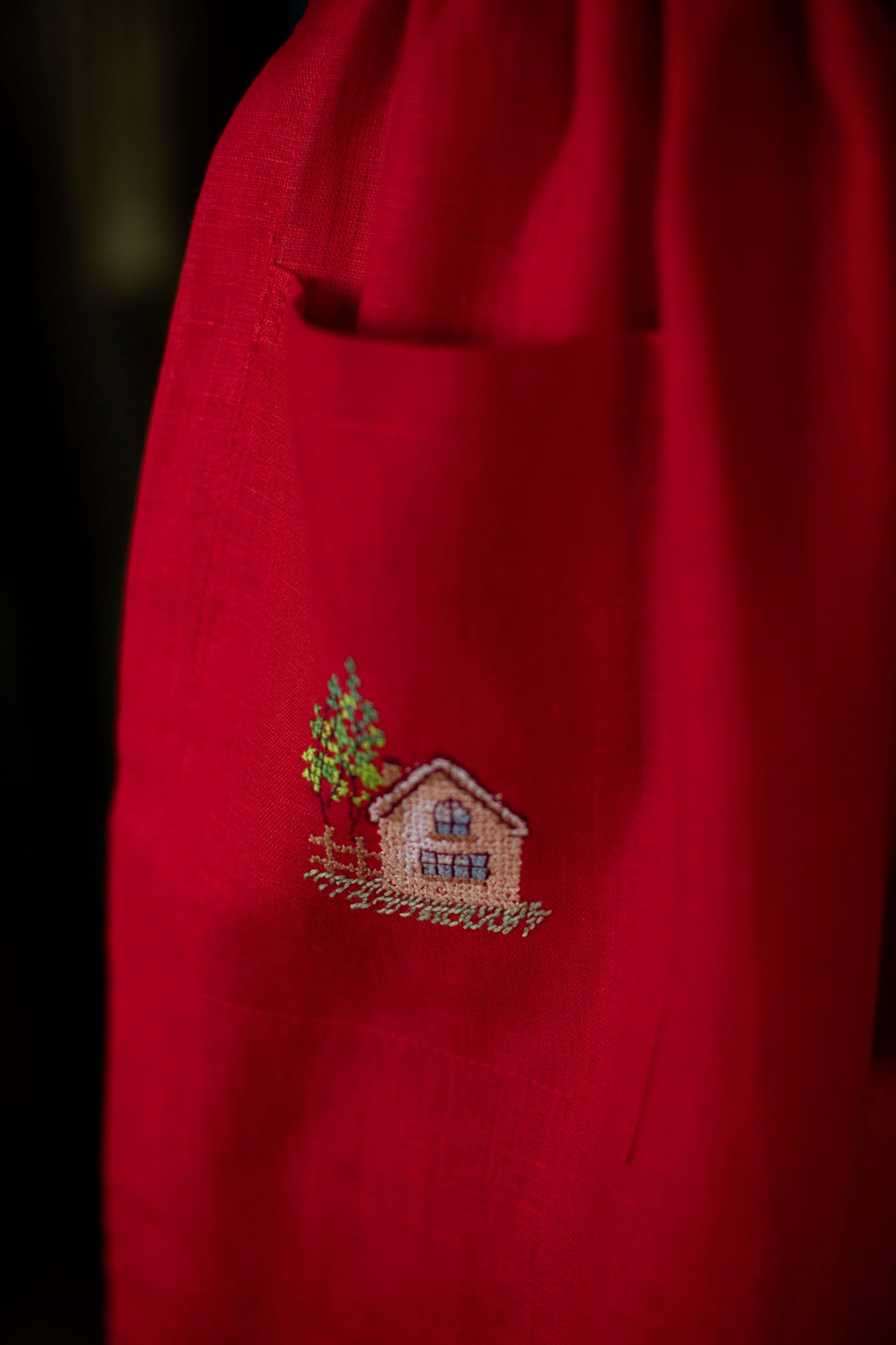 Hand-Embroidered Linen Apron | Ready to ship