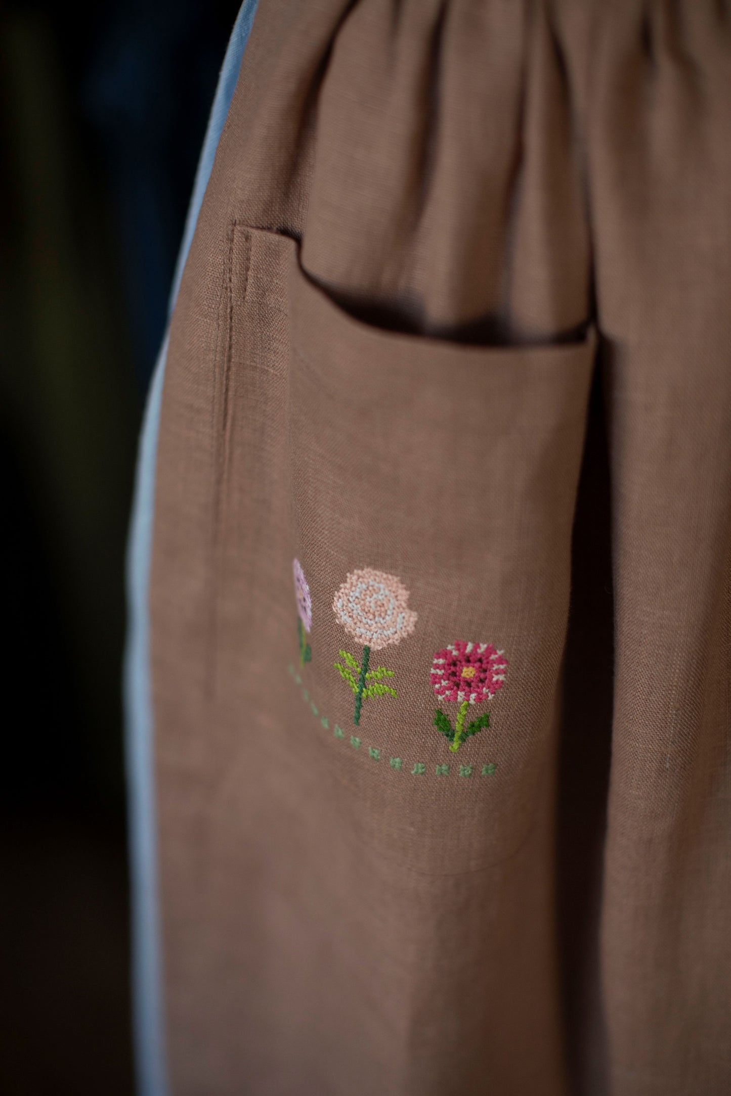 Hand-Embroidered Linen Apron | Ready to ship