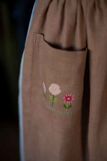 Hand-Embroidered Linen Apron | Ready to ship