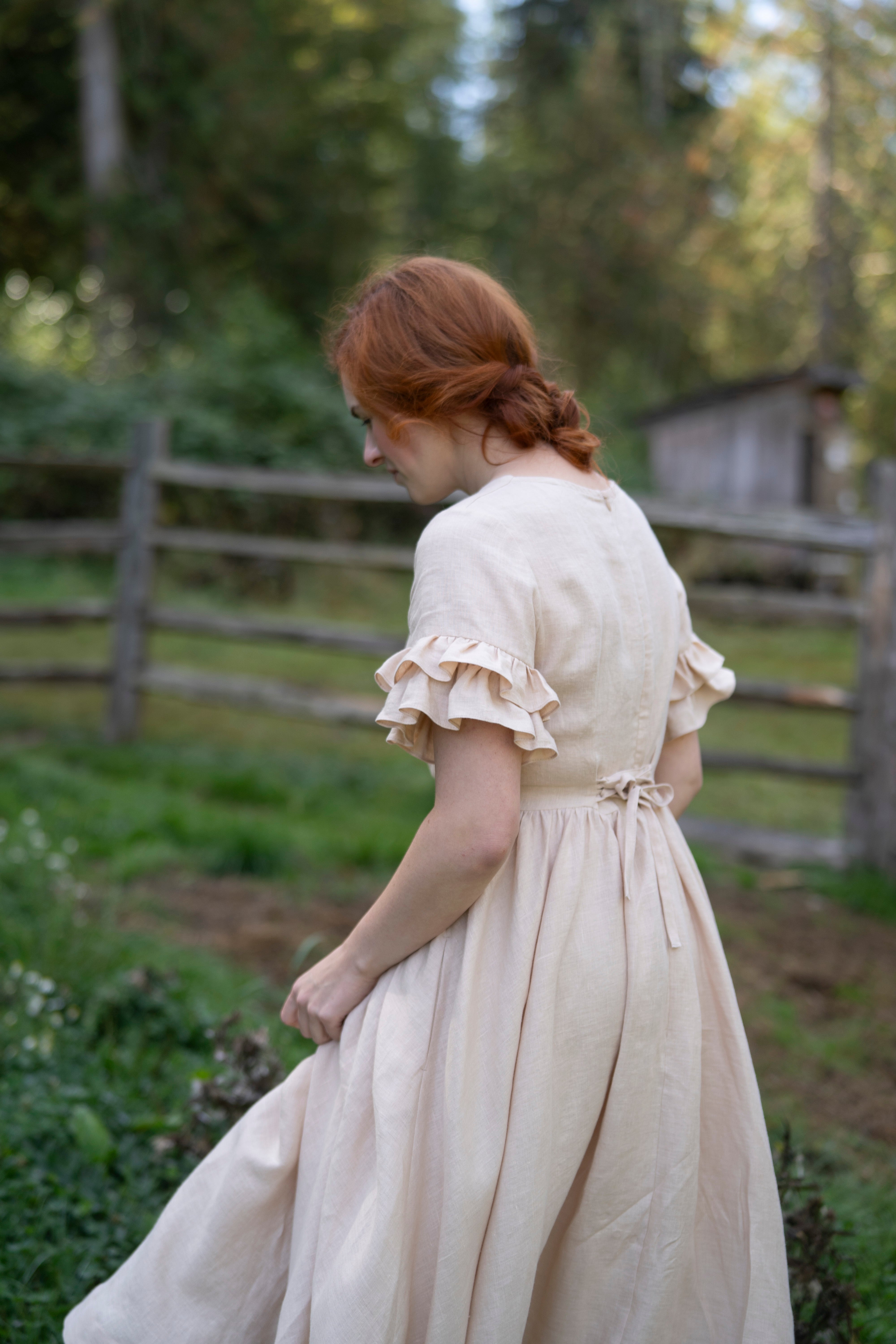 Odette Linen Dress LittleWomenAtelier