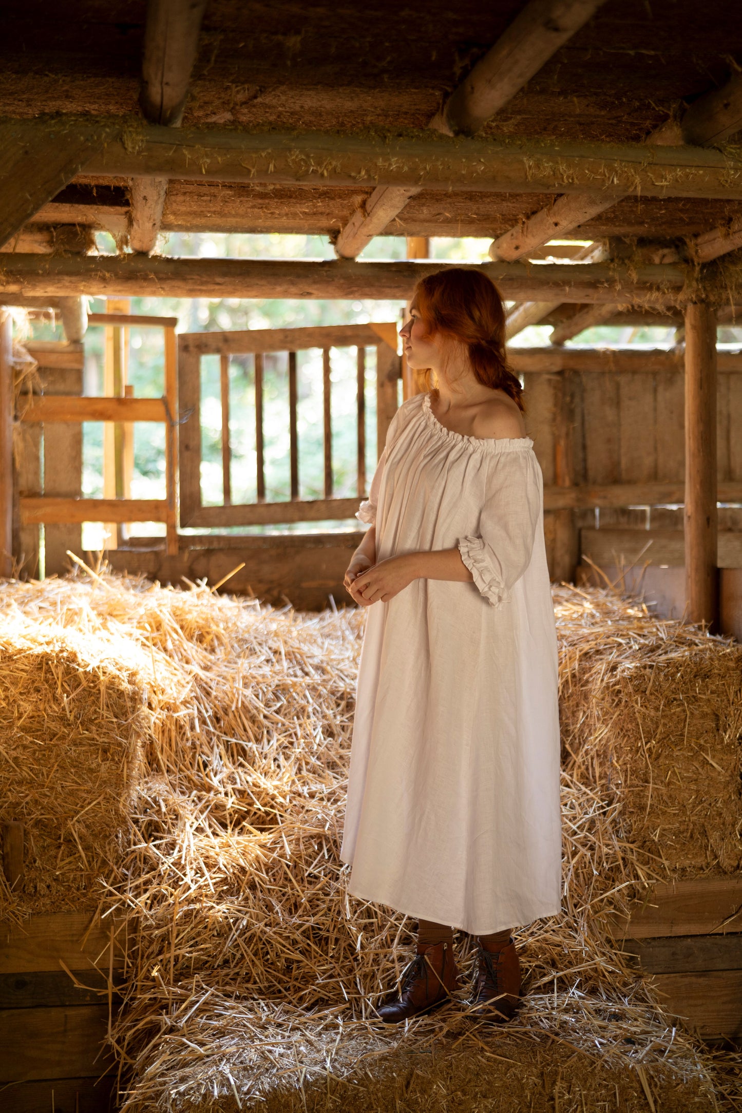 New linen collection Little Women Atelier x Under A Tin Roof. Long chemise for women, slowfasion