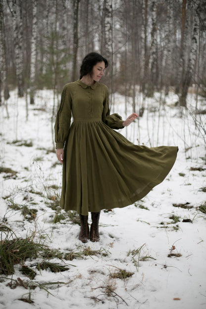 Robe Beth à manches longues | Robe en lin