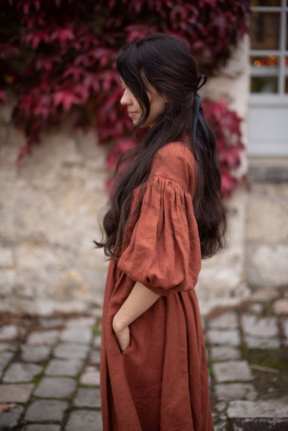 Robe Meg à manches 3/4 | Robe en lin