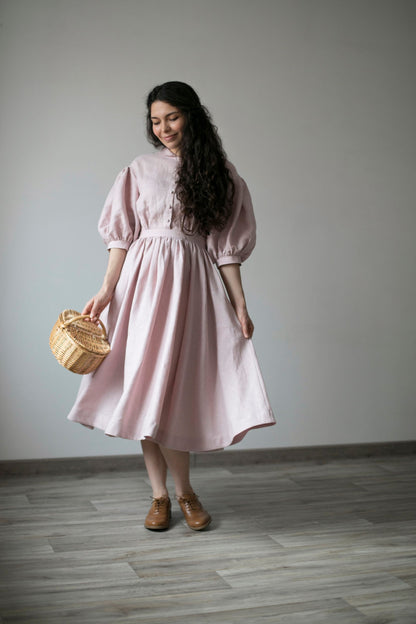 Robe Meg à manches 3/4 | Robe en lin