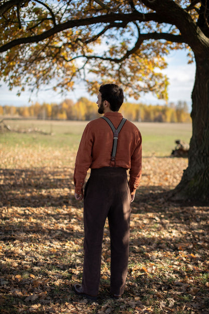 Pantalon classique taille haute pour homme