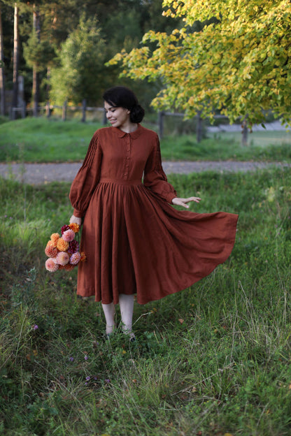 Robe Beth à manches longues | Robe en lin