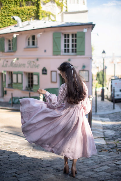 Robe Beth à manches longues | Robe en lin