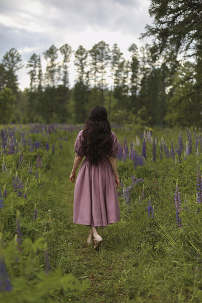 Robe Beth à manches courtes | Robe en lin