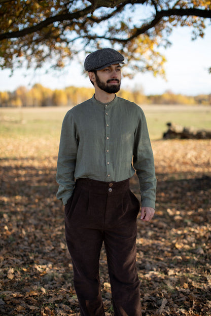 Chemise homme à col mao