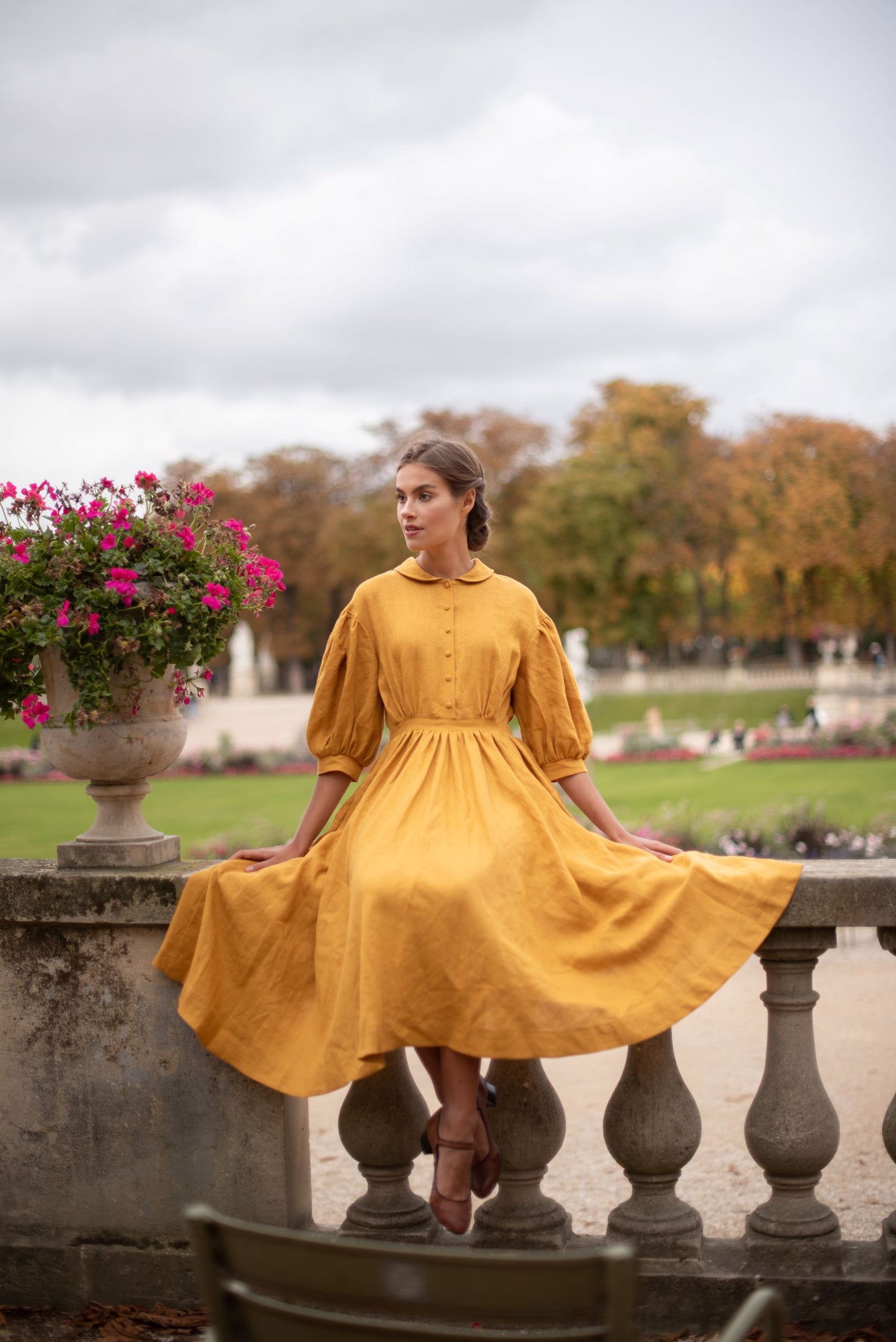Meg by Design Athena Long Cotton Gauze Dress – Manteau Noir