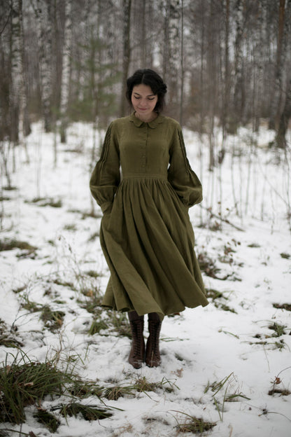 Robe Beth à manches longues | Robe en lin