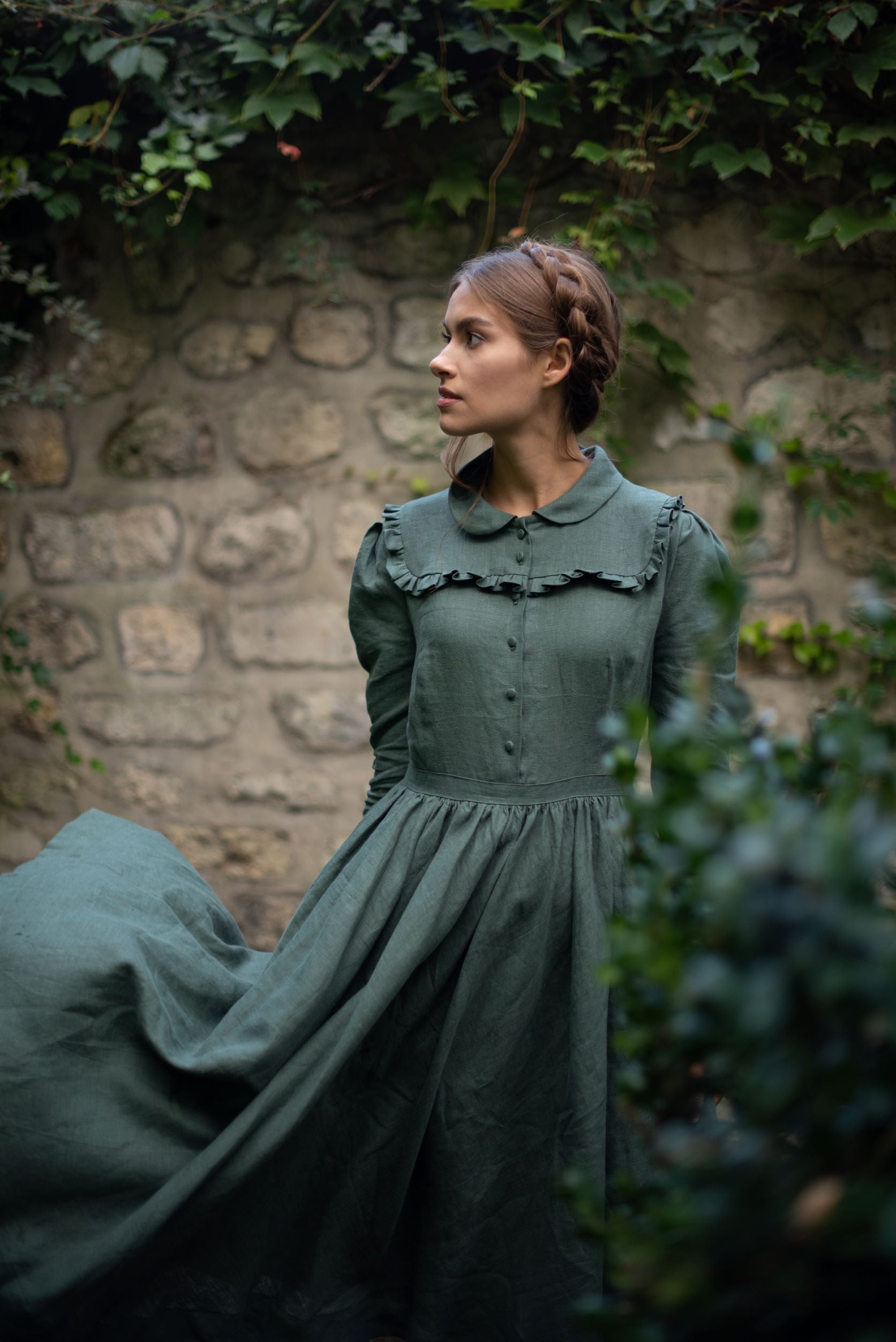Amy linen Dress with long sleeves LittleWomenAtelier Amy linen Dress with long sleeves LittleWomenAtelier