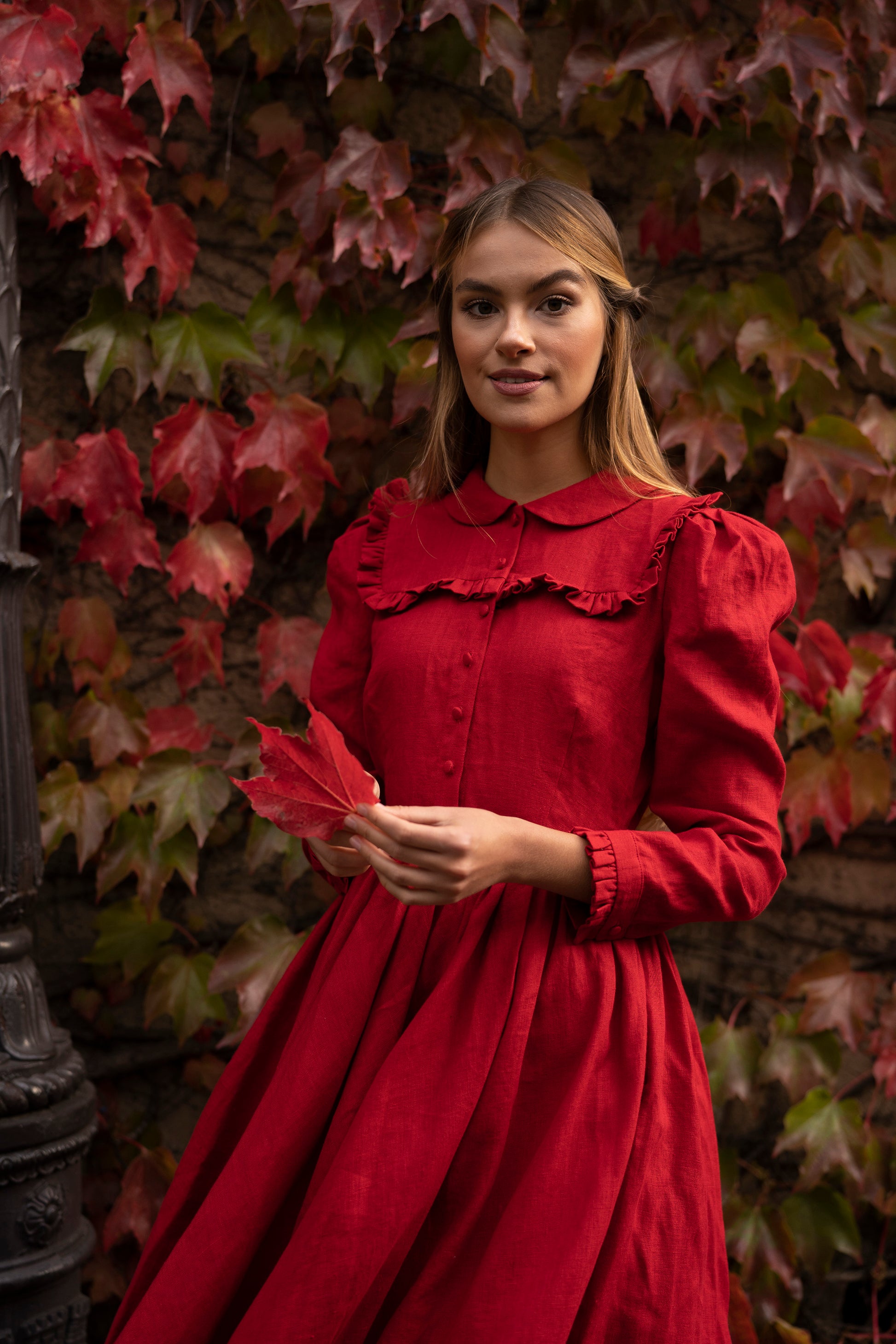 Amy linen Dress with long sleeves LittleWomenAtelier Amy linen Dress with long sleeves LittleWomenAtelier