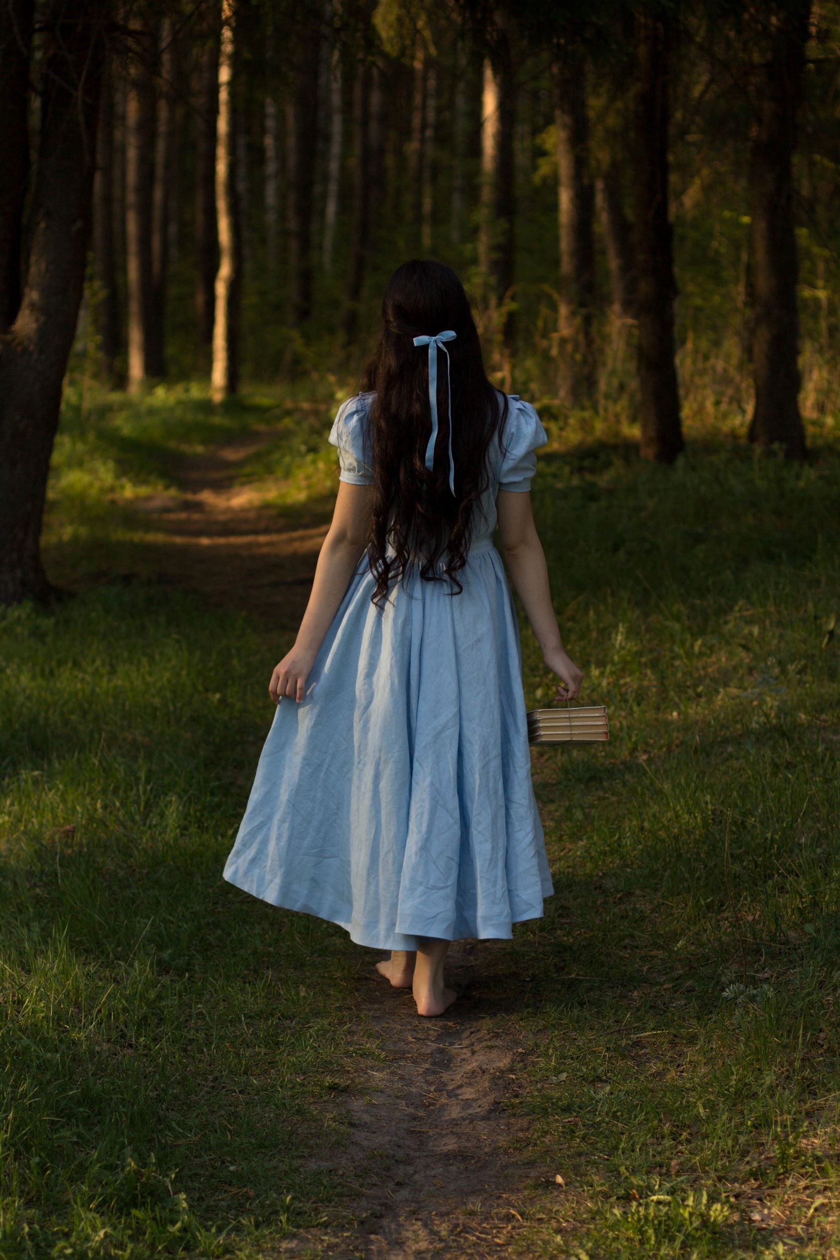 Amy linen Dress with short sleeves LittleWomenAtelier Amy linen Dress with short sleeves LittleWomenAtelier